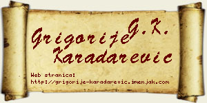Grigorije Karadarević vizit kartica
